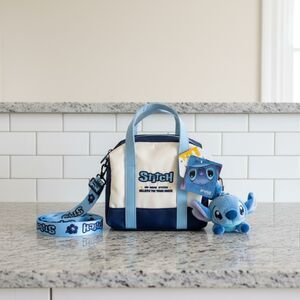 Disney Stitch Mini Crossbody Bag Plush Keychain Lanyard Blue NWT Cute Gift